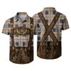 Camisa de Manga Corta con Botones para Hombre con Estampado Vintage de Festival Corte Relajado Informal para Fiesta y Uso Diario