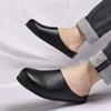 Fashion Genuine Leather Men Shoes Fashion Baotou Half Slippers Classic Mule Shoes Non-slip Chef Shoes for Men Comfortable Loafers Slides