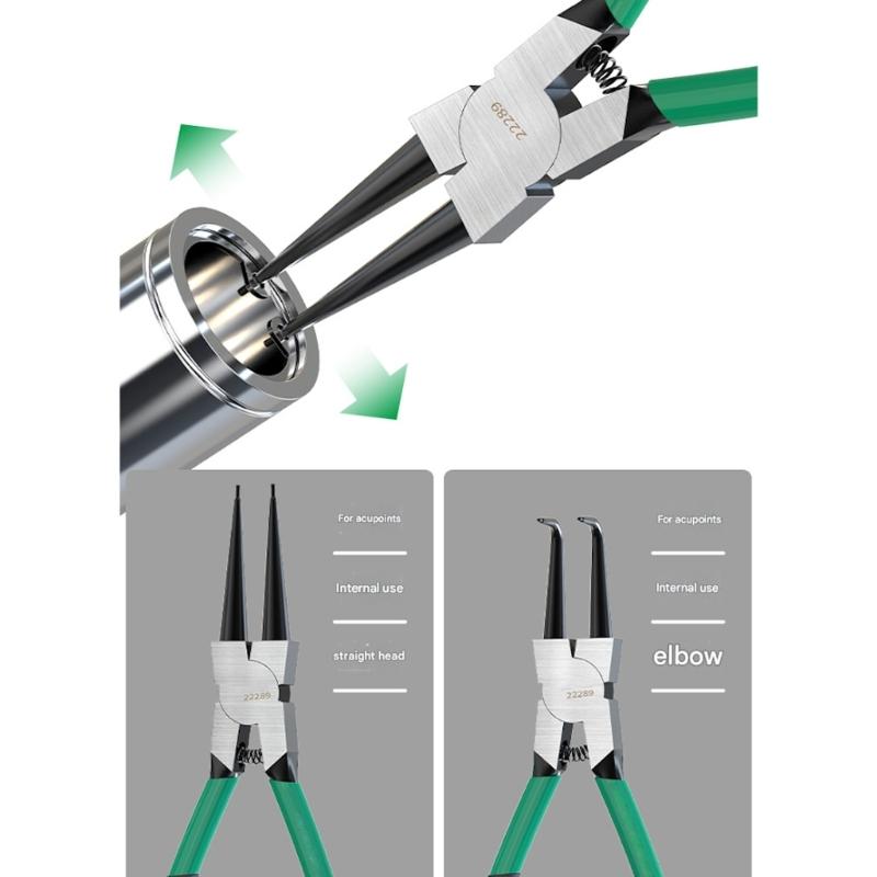7inch Circlip Pliers Needle Nose Pliers Retaining Rings Pliers For Inner Outer Retaining Rings Industrial Maintenance