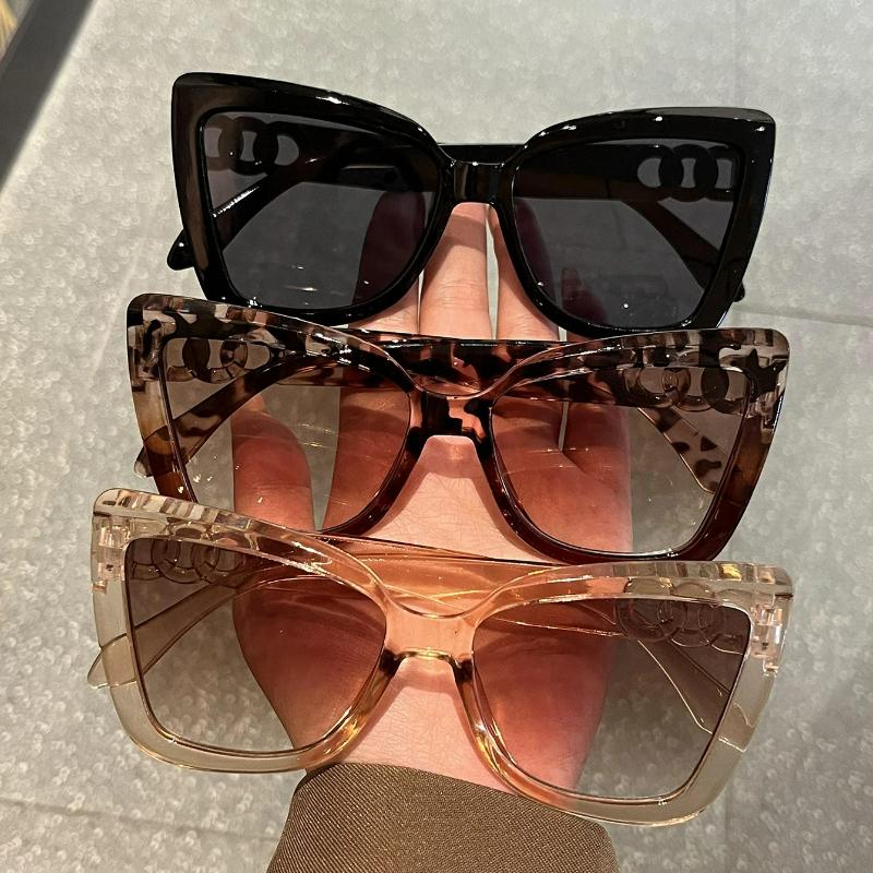 1Stk/3Stk Damenmode Katzenaugen-Sonnenbrillen-Set Niedlich Lässig und Schlicht Geeignet für Sommerurlaubsreisen