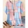 Summer Women's 3D Printed Crew Neck T-Shirt Fashion Versatile Trend Casual Breathable