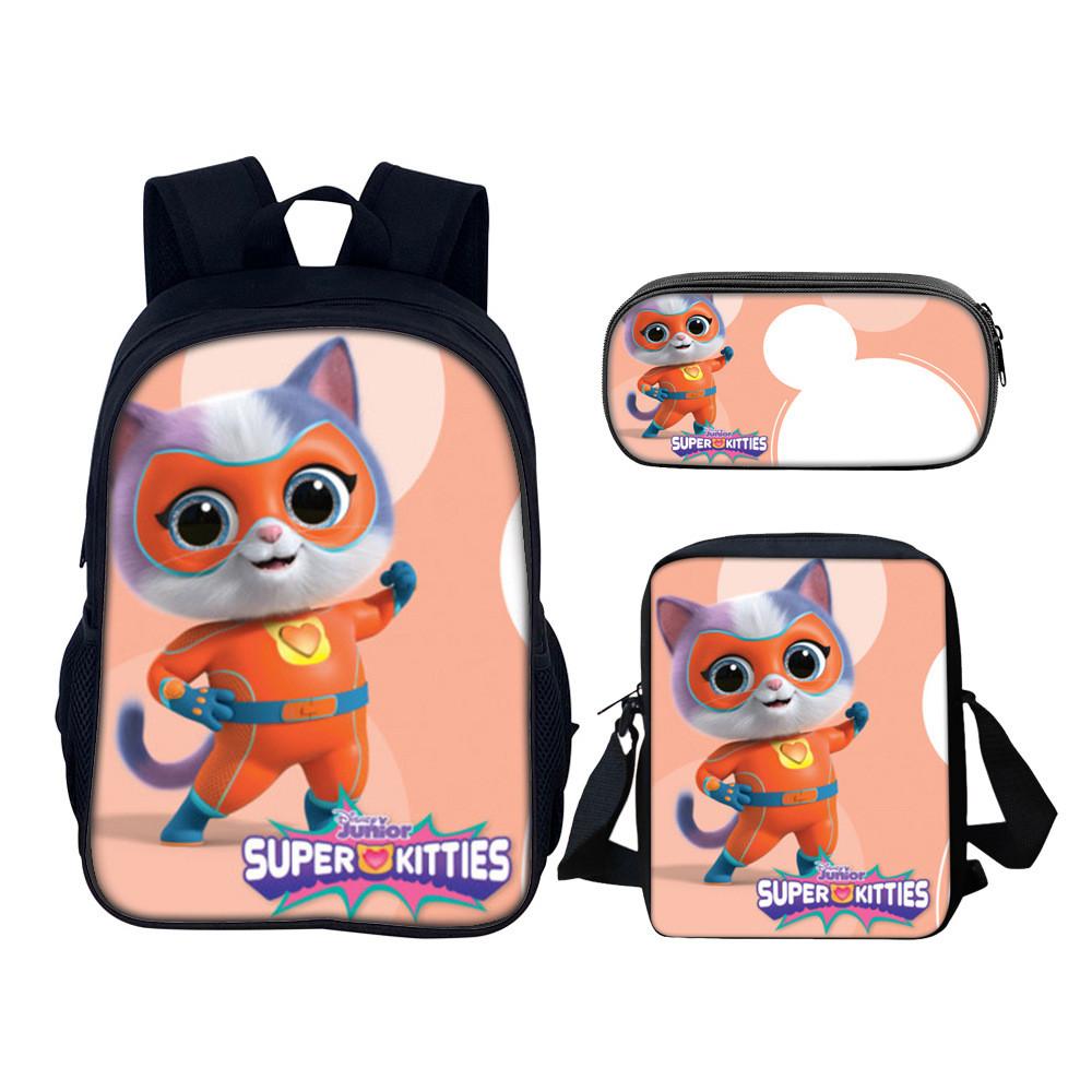 Superkitties School Backpack Set With Nylon Material For Elementary Students