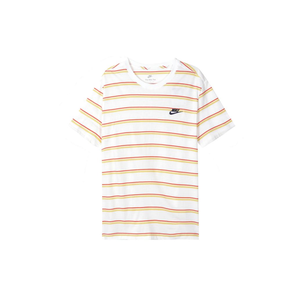 Nike Solid Color Logo Stripe Short Sleeve T-Shirt Men Tops White DZ2986-100