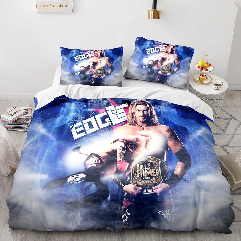 3D-printat WWE Brottningsspel Sängkläder Set Pojkar Flickor Enkel Dubbel Queen Size Påslakan Örngott Säng Barn Vuxna Hemtextil