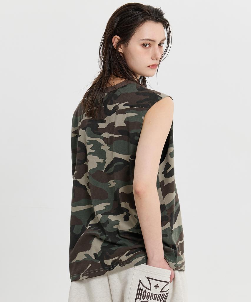 HOODHOOD 88 Stamp Camo Sleeveless Khaki