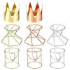 Wooden Crystal Ball Holder Metal Display Stand Sphere Stone Base Miniature Figurine Crafts Home Decoration Desktop Ornaments
