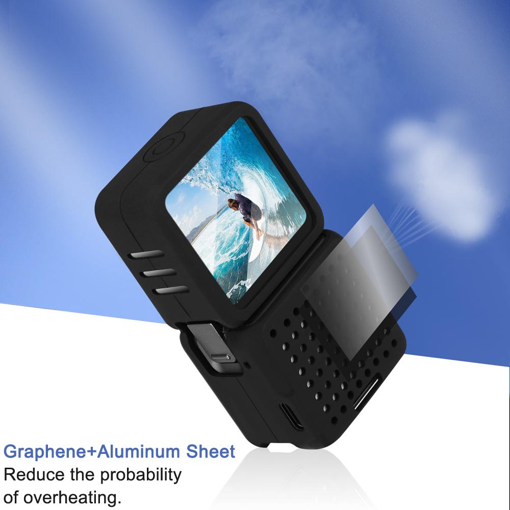 

Silicone Case for DJI Action 2 Tempered Glass Screen Protector Protective Film Housing Cover for DJI OSMO Action 2 Accessories