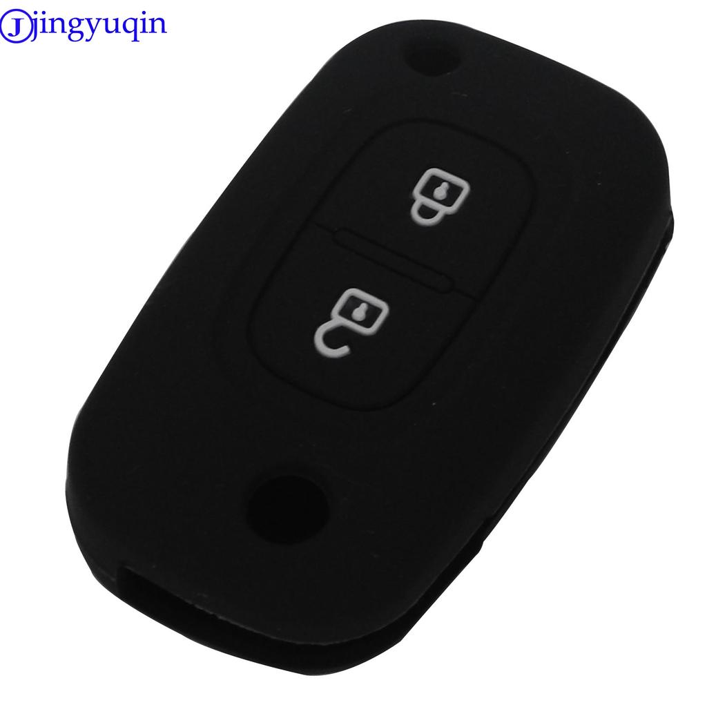 Jingyuqin 2 Buttons Remote Silicone Flip Folding Car Key Case Cover Proctored For Renault For Lada Modus Clio Megane Kangoo