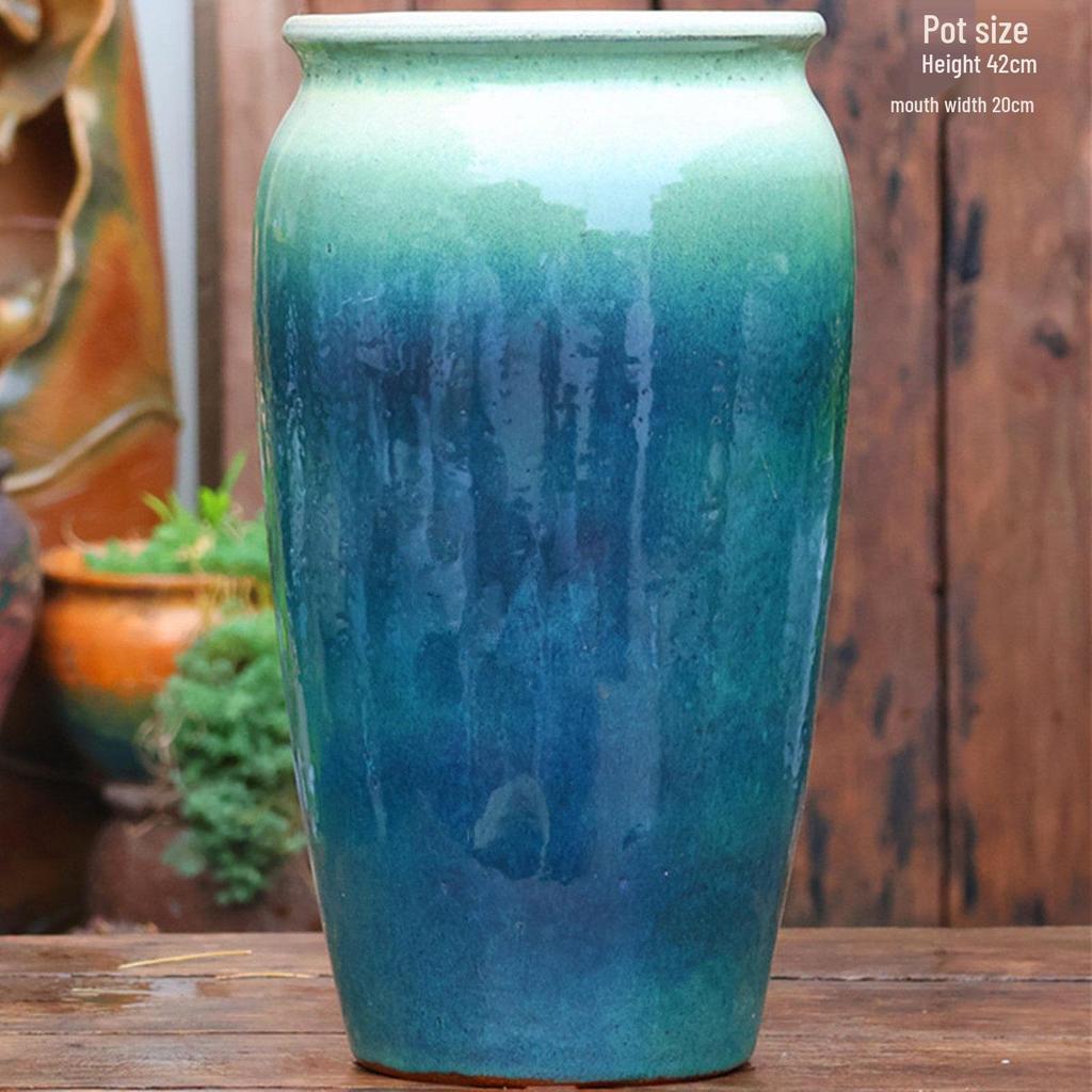 Handcrafted Large Ceramic Flower Pot for Tall Plants and Landscaping