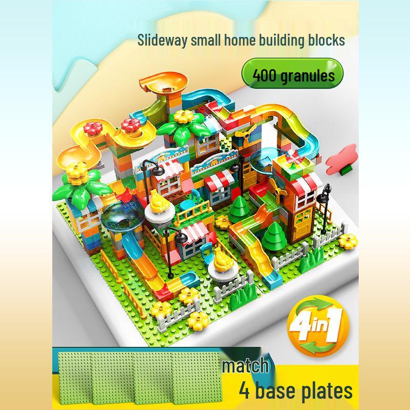 Feile House Slide Building Blocks for Kids 3+ - Hands-on Early Education Toy with Large Parts, Free Shipping