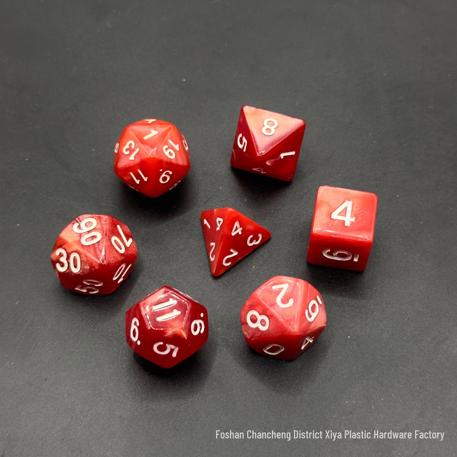 

Набор из 7 игральных костей из акрила «мраморный жемчуг» для DND и настольных игр