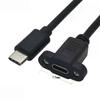 1 Stück Panelmontage Typ-C USB-C Stecker auf Buchse Verlängerungskabel Mit Schraubloch Verriegelungsstecker Kabel 0,3/0,5/1/1,5 Meter