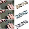 Gradient Halloween False Nails Wearable Nail Tips Set Durable Blood Stained Fake Nail  Party