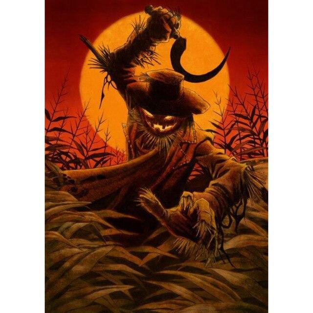 

DIY 5D Алмазна картина Пейзаж Хеллоуїн Гарбуз Набір вишивки хрестиком Повна кругла вишивка Мозаїка Художня картина Домашній декор Подарунок Full Round 20x30CM