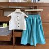 Girls' Sleeveless Korean-Style Vest & Long Pants Set