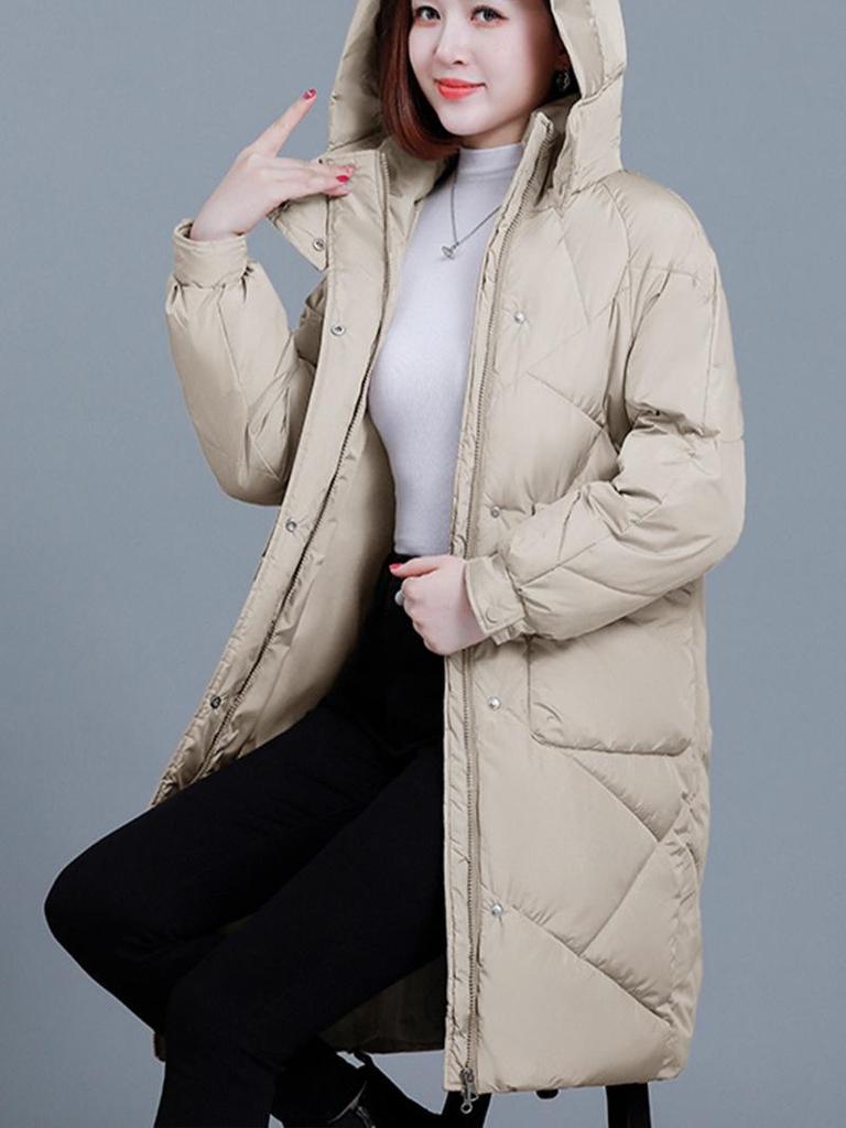 Women's Long Over-the-Knee Thickened Cotton Coat - 2025 Winter Collection