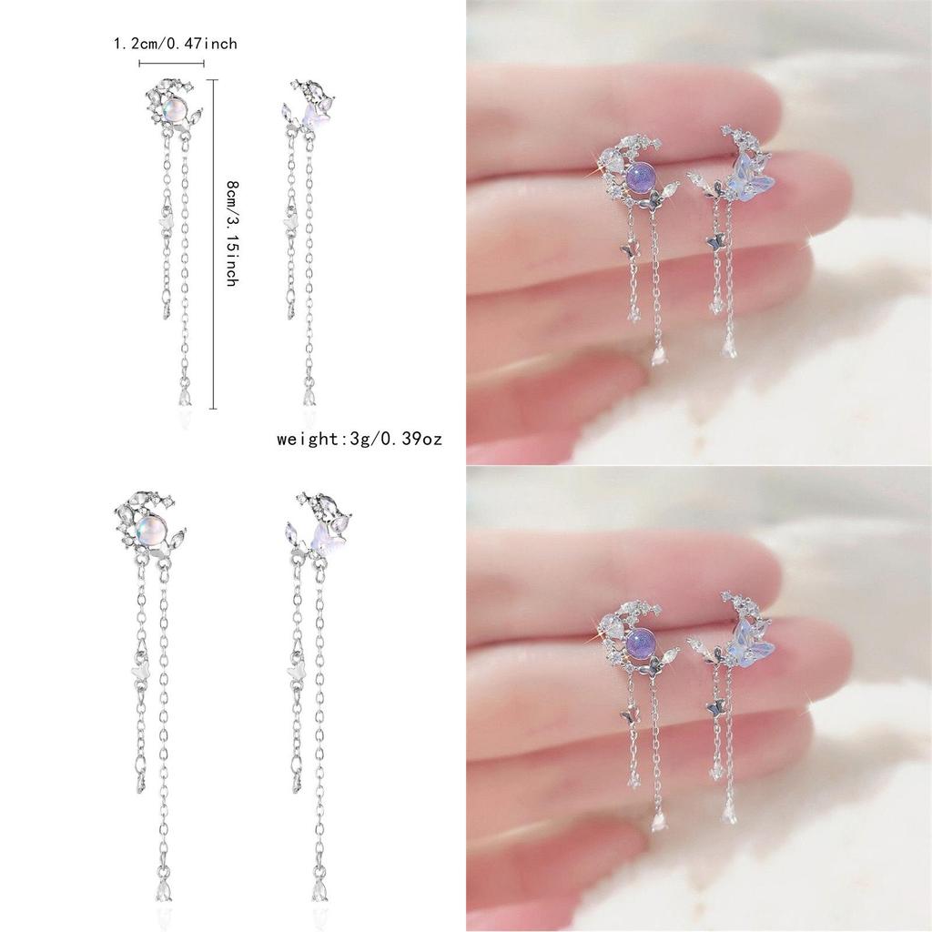 Waterdrop Butterfly Stud Earrings With Alloy And Pearl For Elegant Women