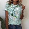 Sommer Frauen T-shirt Blume 3d Druck T-shirt Frauen Mode Übergroßen Kurzarm T-shirt Floral Tops Tees Harajuku Kleidung Vogel