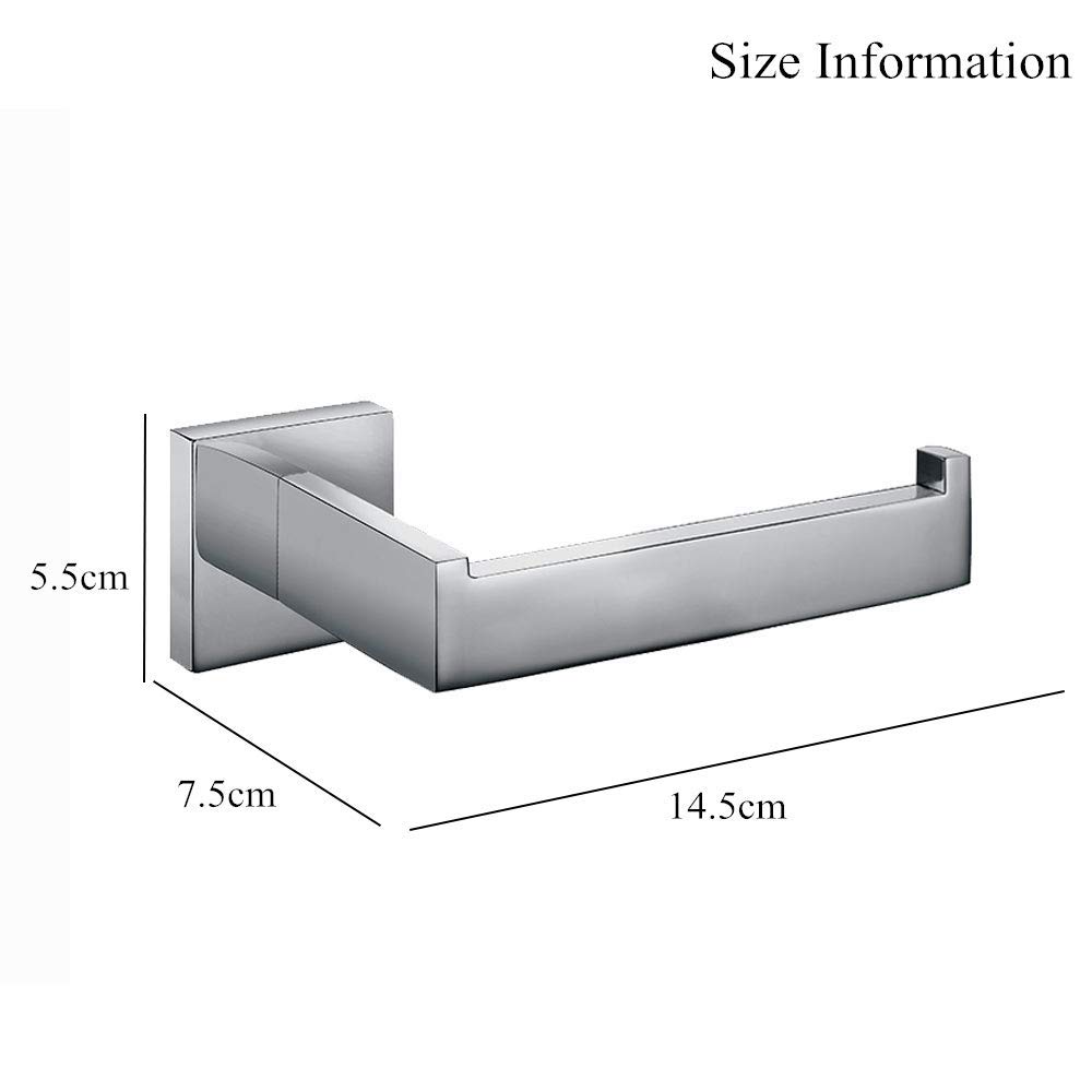 Celbon SUS304 Stainless Steel Toilet Roll Holder, Chrome Finish, Wall Mounted Bathroom Tissue Holder (Chrome, Toilet Paper Holder (1))