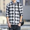 Men's Plush Thickened Long-Sleeve Plaid Shirt - Korean Winter Style