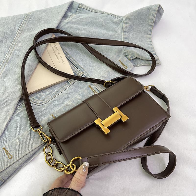 

Новый нишевый дизайн популярная цепочка маленькая квадратная сумка универсальная на одно плечо мессенджер женская сумка