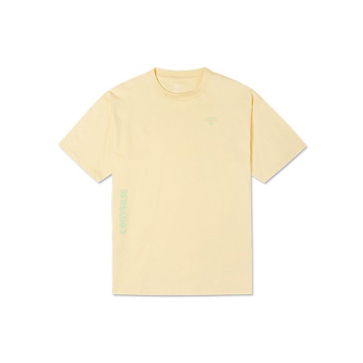 

Мужская однотонная футболка с коротким рукавом Converse с круглым вырезом, желтая 10021508-A02