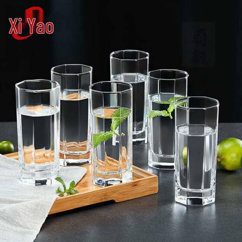 Xiyao Transparent Octagonal Glass Cup Set