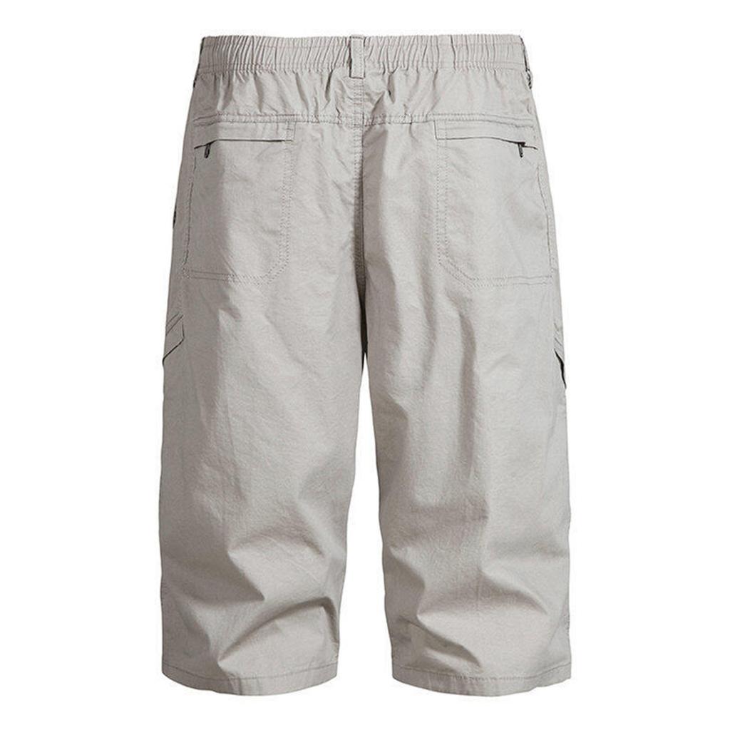 Herren Sommer Cropped Shorts Dünne Baumwollhosen Knitterarm Verschleißfest Locker Arbeitskleidung Große Hosen Badeshorts