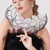 Themed Party Neck Ruff For Jester Costume Breathable Mesh Collar Neckpiece Halloween Transformation Accessory