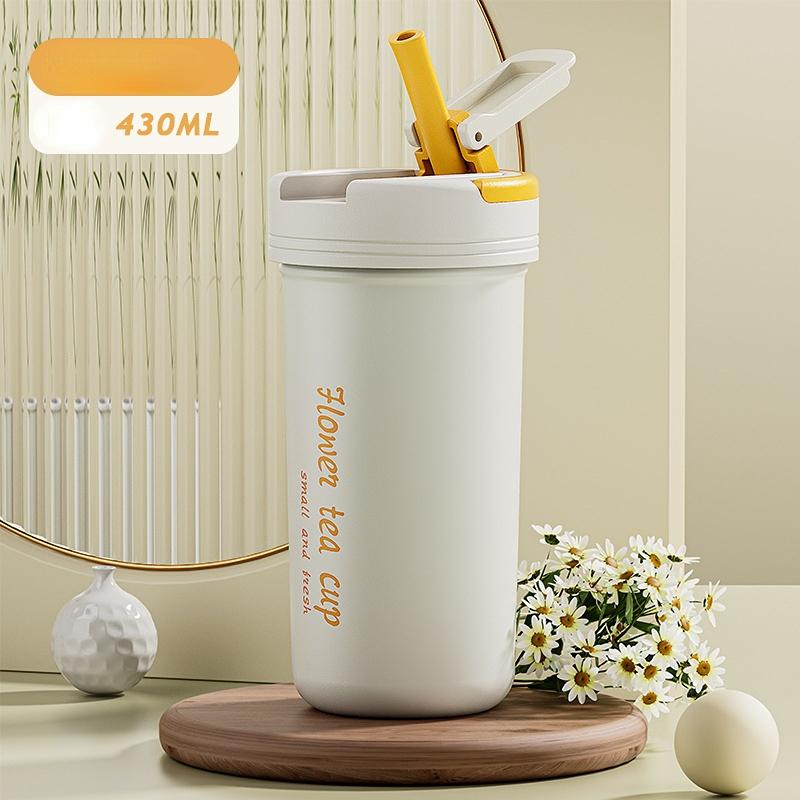 Multifunktionell Bärbar Termosmugg 430ml Vakuumflaskor Bärbar Termosmugg i Rostfritt Stål Vattenflaska Rese-Temugg Kontors-Termosmugg