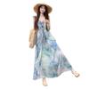 Seaside Vacation Style Printed Small Flying Sleeves Suspender Dress Women's 2026 Summer New Waist Irregular Fairy Dress