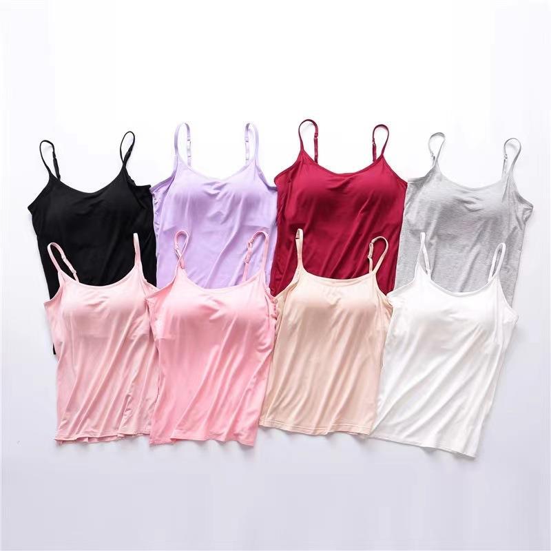 Plus Size Modal Female No Steel Ring Integrated Five-finger Chest Pad Camisole Bottoming Shirt Slim Vest