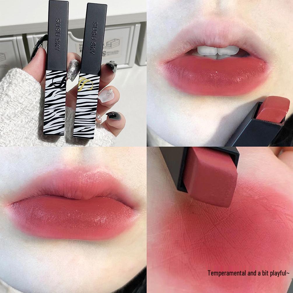 SUSU SKY Hot Stripe Matte Lipstick In Whitening Nude
