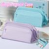 Simple Checkered Pencil Case Large Capacity Multi-layer Pen Bags Triangle Pencil Bag School Supplies