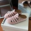Retro Niche Hollow Bag Head Half Slippers Women's Outer Wear Lazy One Pedal Thick Sole Comfortable Ugly Cute Empty Boken Shoes