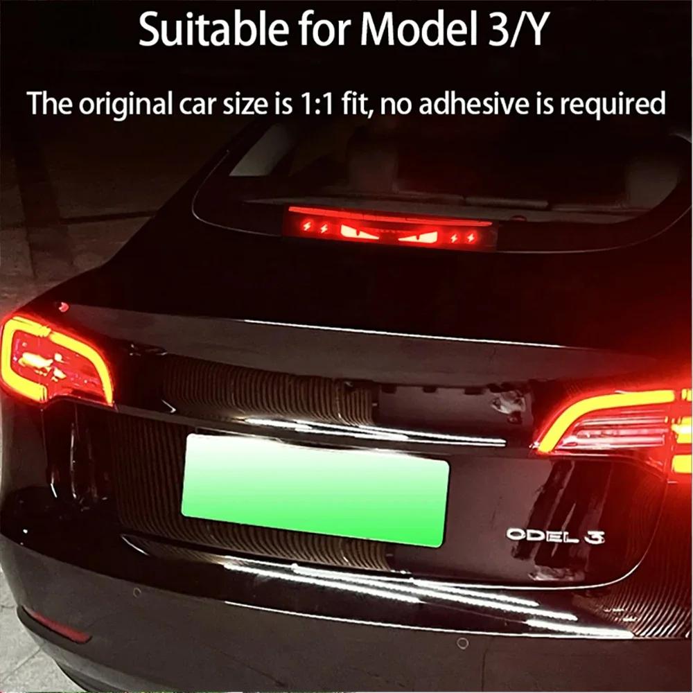 Glow-in-the-dark Stickers Halloween Accepts Custom Stickers Tesla Model 3 Y High Brake Acrylic Projection Panel Top Taillight