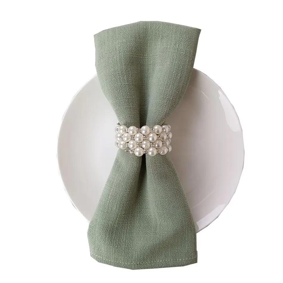 10PCS Table Napkins,40X40cmCotton and Linen Blending Kitchen Tableware Towel,Soft Cloth,Washable and Reusable