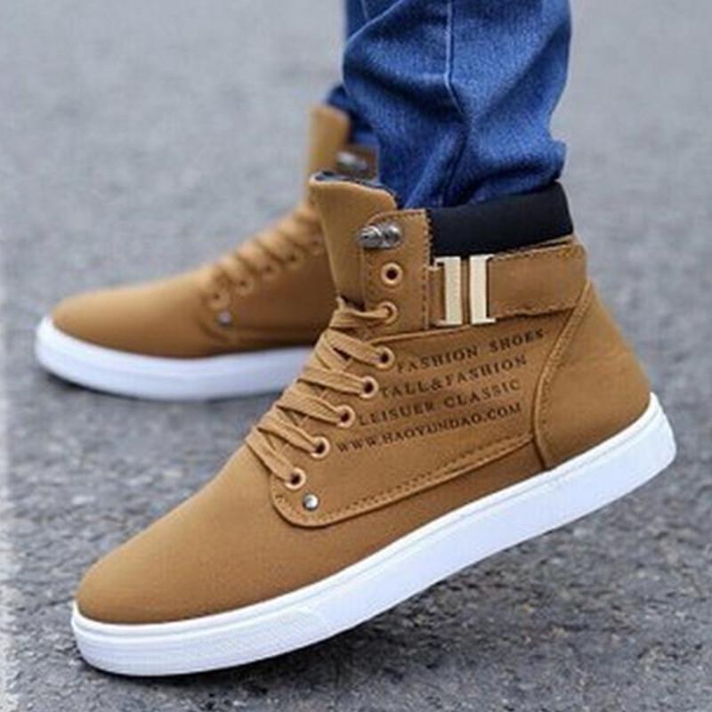 leather canvas trainers