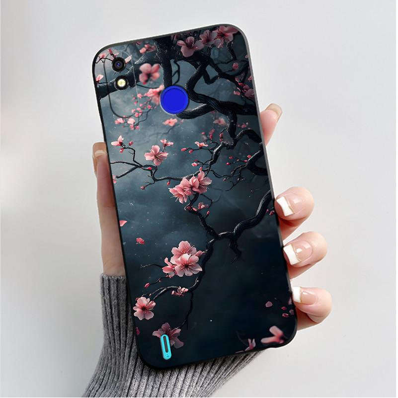 

Чехол для телефона Tecno Spark 4 Lite / Pop 3 Plus KC8S Чехол Роскошная Мода Цветы Бабочка Черный Силикон Мягкий ТПУ Задняя Панель Tecno Pop 3 Plus
