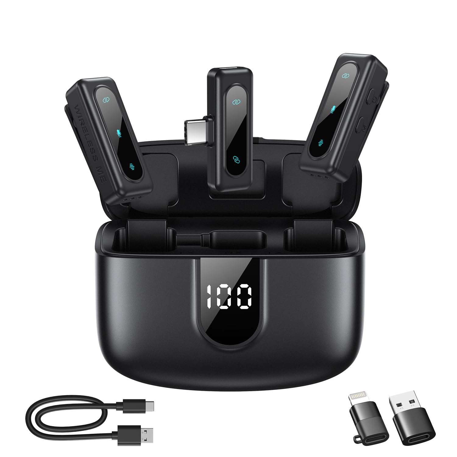 

[2025 New Lapel Microphone] Wireless Lapel Microphone, Ultra-Lightweight, 38-Hour Noise Reduction, Automatic Limiting Function, Wireless Microphone