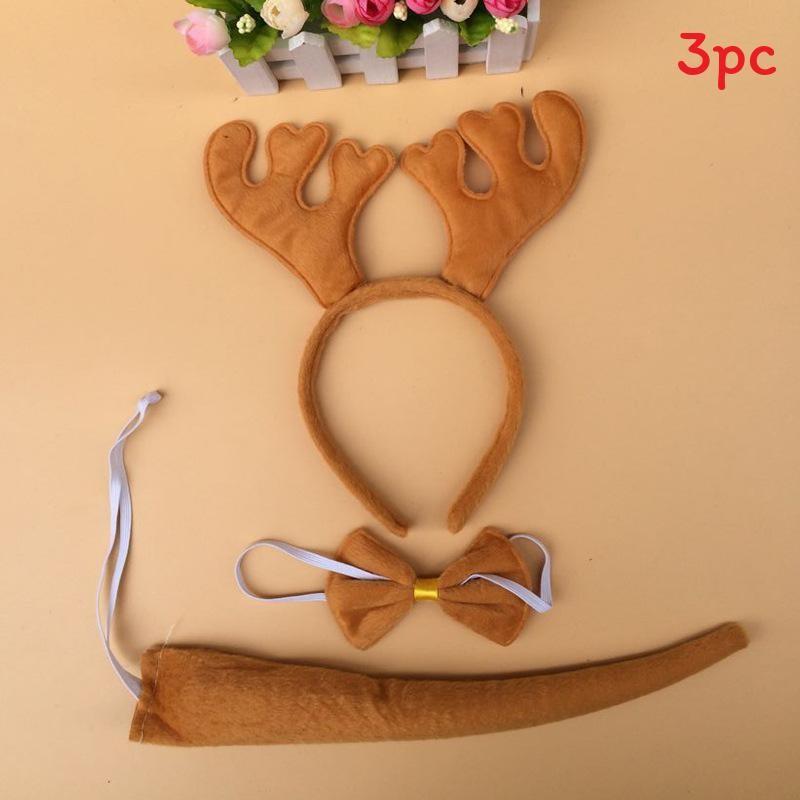 Halloween Animal Tiger Headpiece With Red Horns Demon Headband Cosplay For