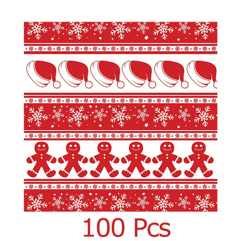 100PCS Christmas Food Parchment Paper Greaseproof Paper Holiday Burger Wrapping Sheets Festive Sandwich Packaging Paper 30x30cm