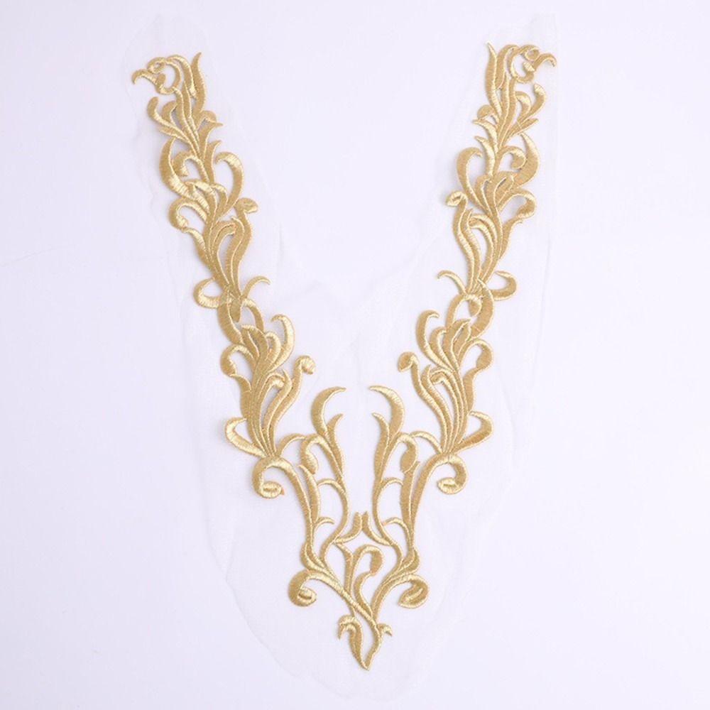 DIY Sequined Embroidery Patches Sewing Flower Fabric  Wedding Gown Cheongsam Bridal Dress Crafts