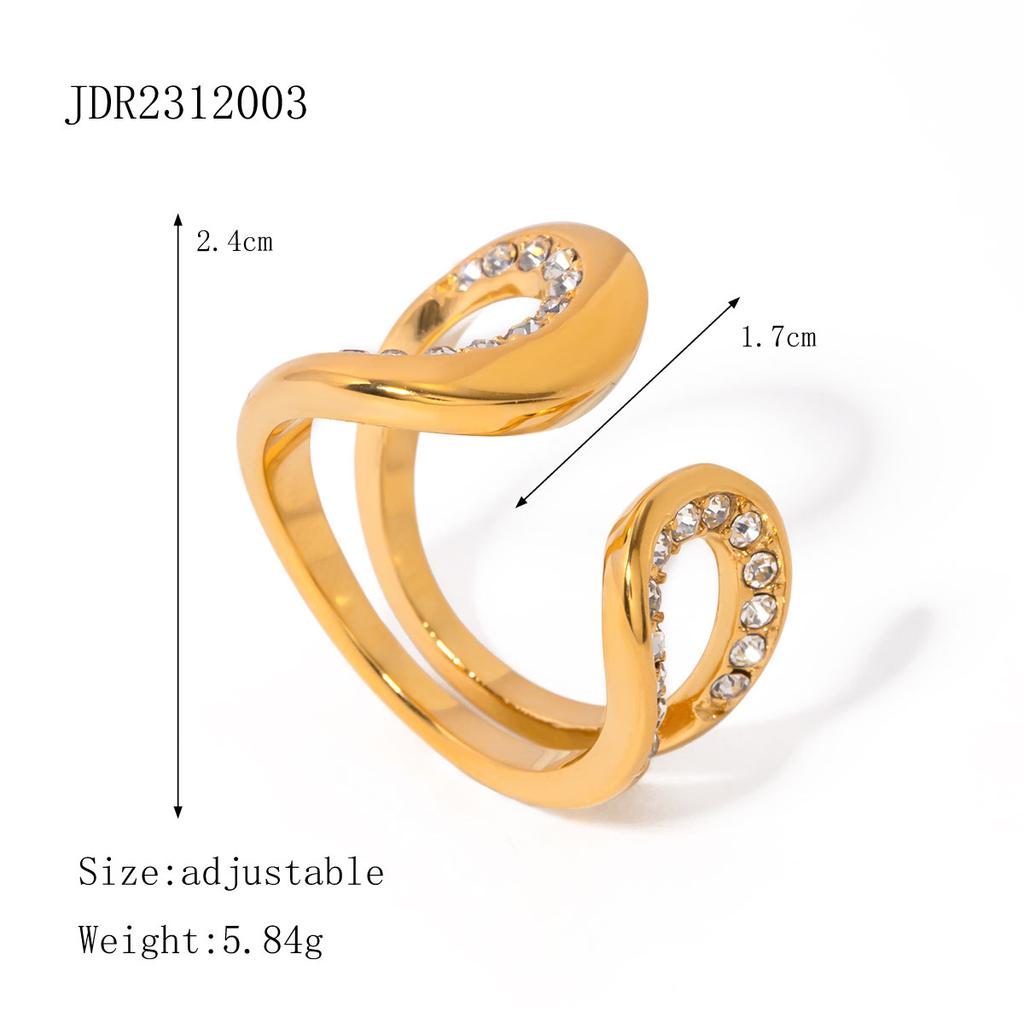 Uworld Rust Proof Nerezová ocel Velký osobní prsten Stylové kreativní minimalistické kovové prohlášení Vodotěsné šperky pro ženy