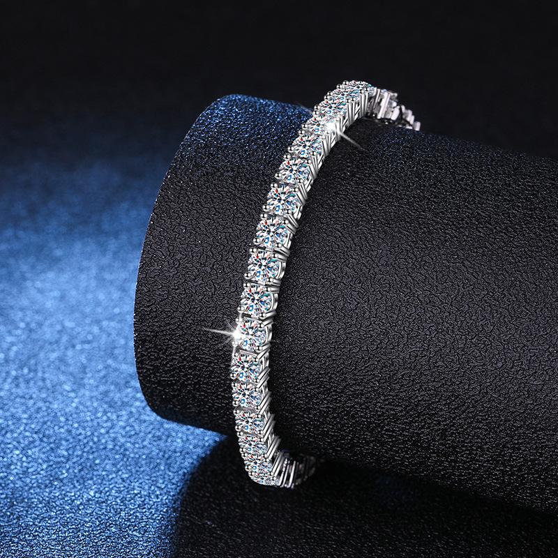 5mm 925 Sterling Silver Moissanite Bracelet 3mm  Diamond with GRA for Women Sparkling Wedding Party Fine Jewelry