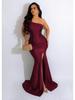 European & American Women's One-Shoulder Slit Evening Gown