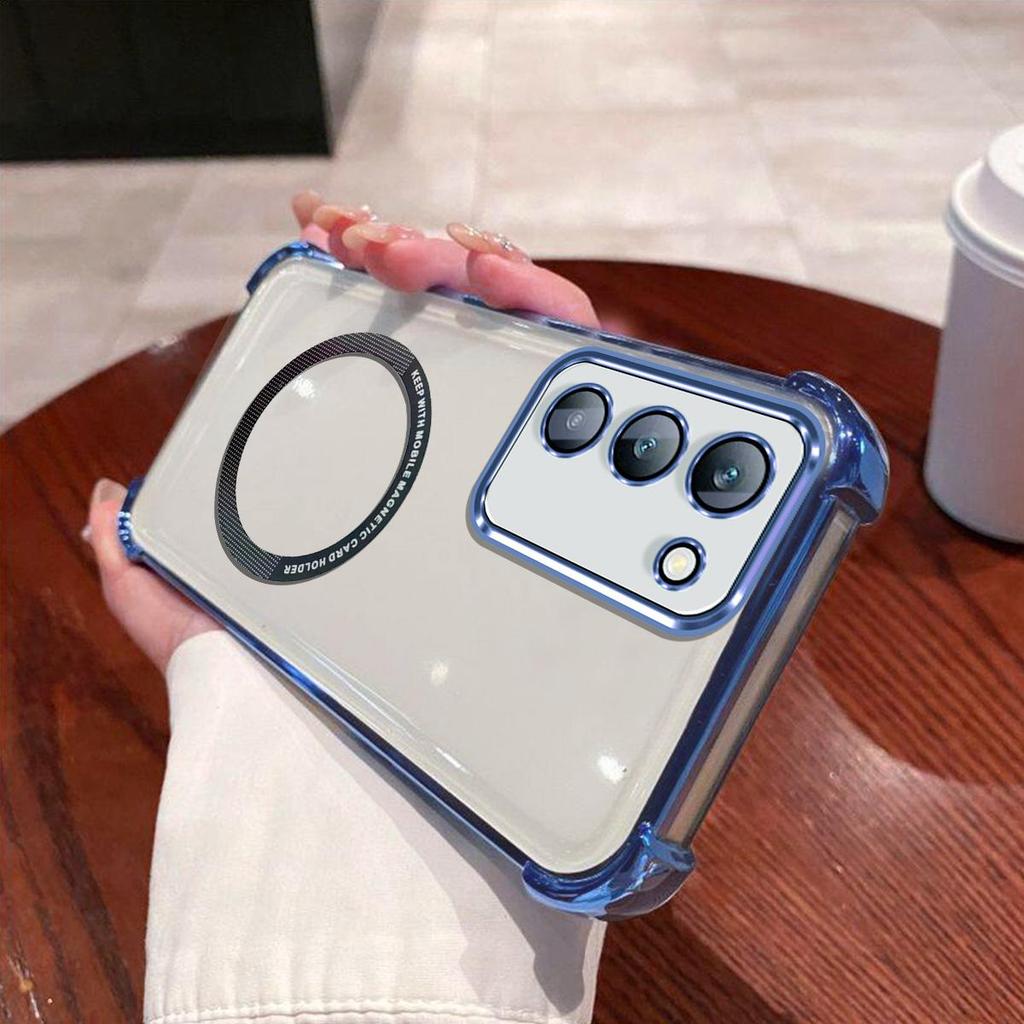 Case for Vivo V30 Lite,Y100 5G,Y100 4G Clear Magnetic Casing Electroplated Lens Frame Phone Cover