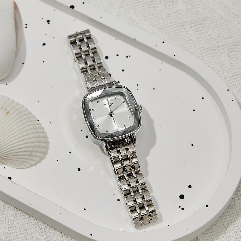 Steel Belt Watch Women'S Fashion Square Watch Casual Waterproof Quartz Watch
