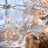 Clear Angel Figurines 4Pcs Winged Hanging Ornaments Figurines Winter Wedding Atmosphere Props Christmas Tree Decor Seasonal Home Party Supplies