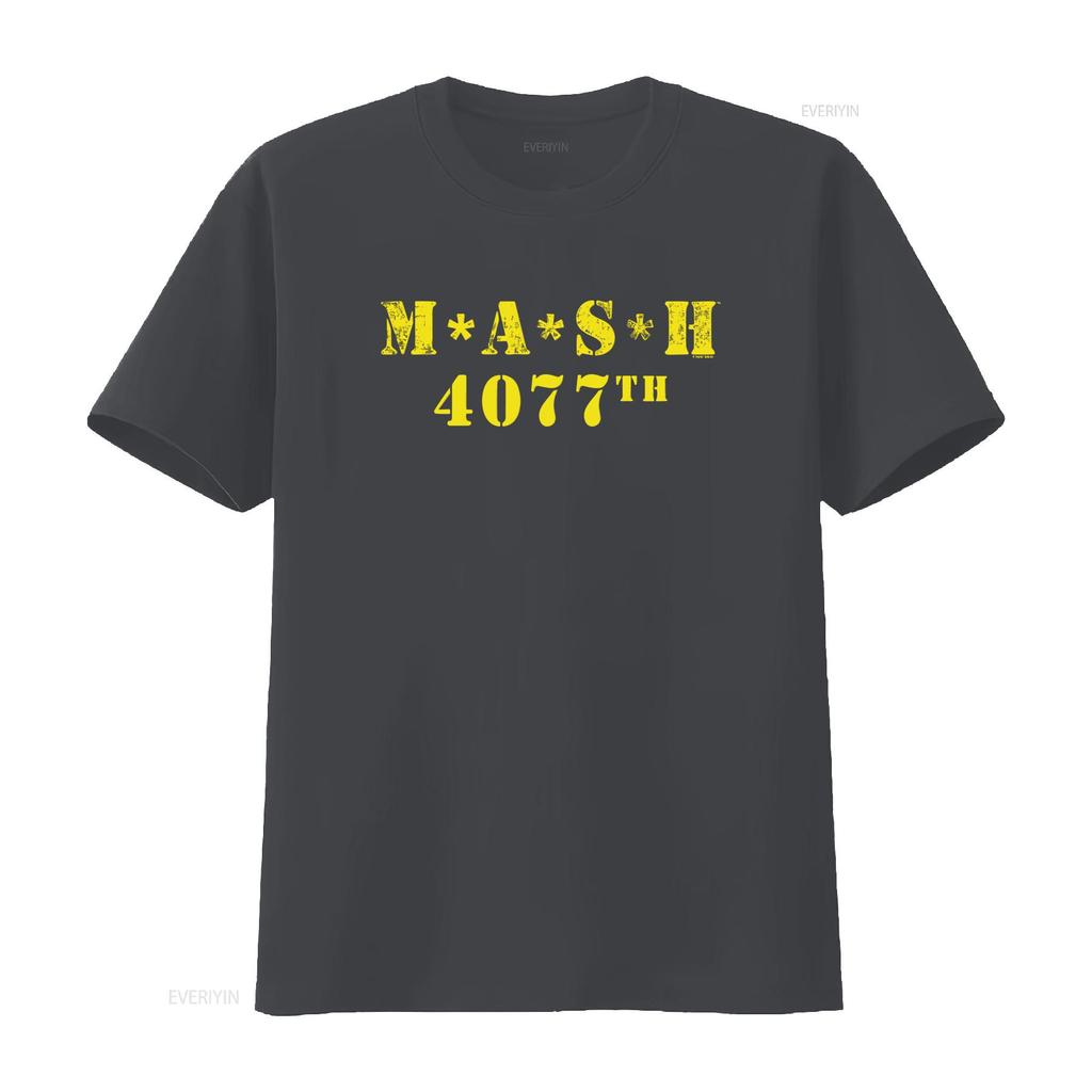 Maglietta con Logo MASH 4077th per Stile Vintage Abbigliamento Casual vintage Lavata Unisex streetwear Abbigliamento leggermente di design Comoda